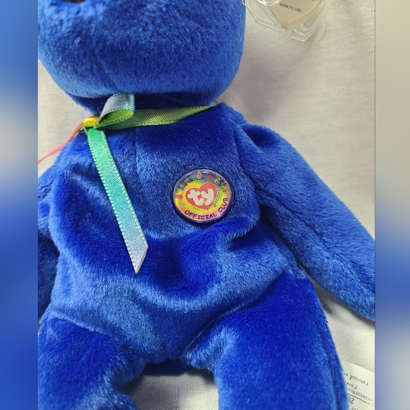 TY Teddy Bear Beanie Baby - Clubby 1998 - Special Members Only Blue Bear  NWT - Picture 2 of 4